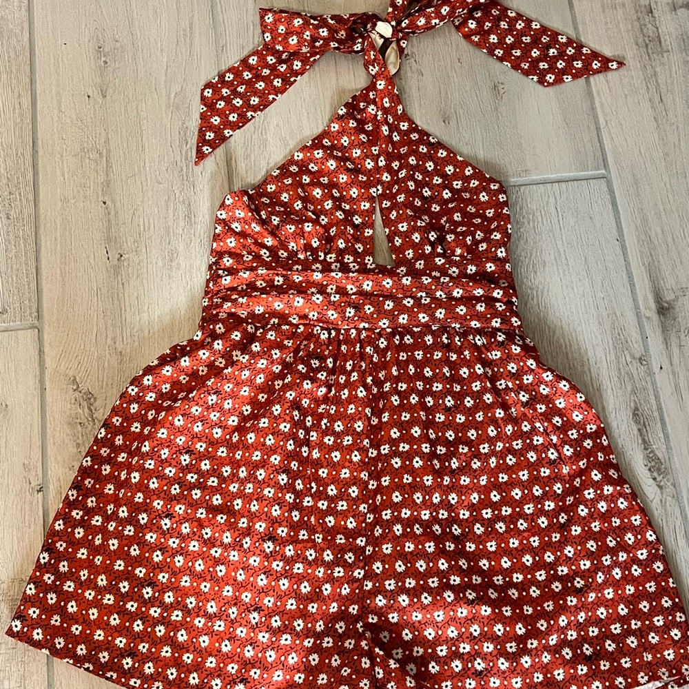 Floral Rust Floral Halter Romper